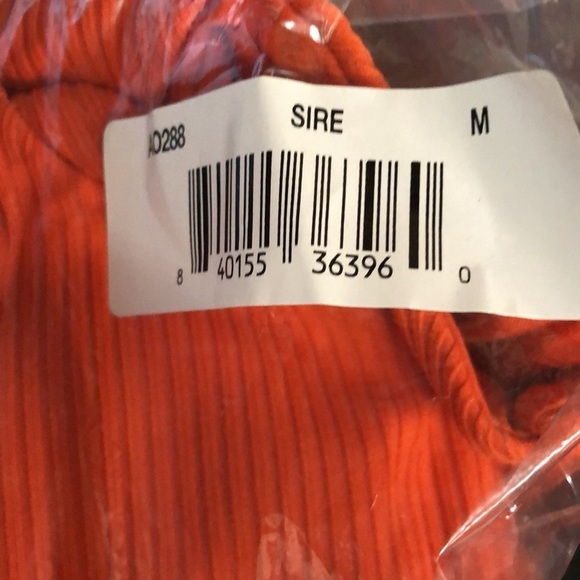 Andie Swim Asbury Rib High Neck One Piece Swimsuit Sire Orange NWT M - Picture 3 of 5